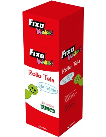 EXP 30 ROLLOS DE TELA NO TEJIDO 08X3M COL SURT FIXO KIDS
