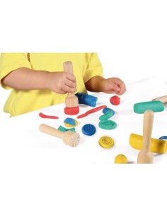 Pack 12 sellos madera texturas surtidas my first plastilina baby