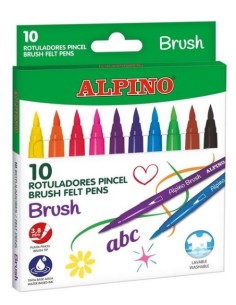 ESTUCHE 10 ROTULADORES ALPINO BRUSH PUNTA PINCEL