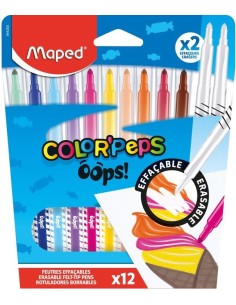 ESTUCHE 12 ROTULADORES BORRABLES COLORPEPS