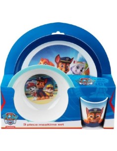 SET VAJILLA INFANTIL PAW PATROL AZUL 3 PIEZAS