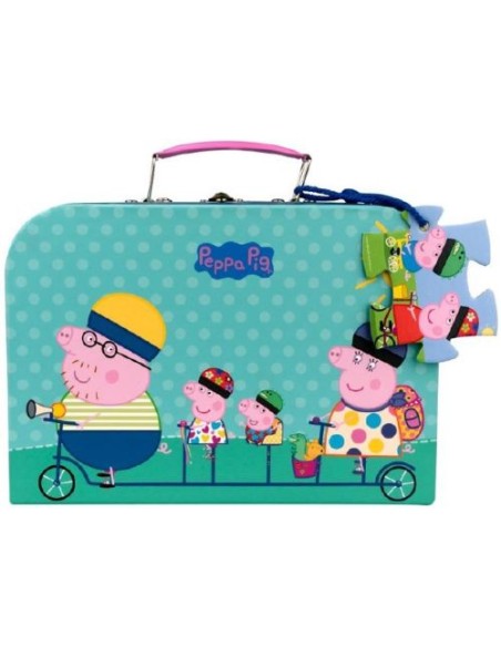 MALETA PUZZLE PEPPA PIG EN BICICLETA