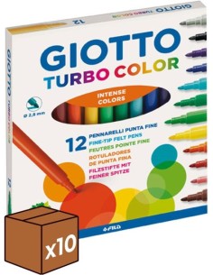 Rotuladores Giotto Turbocolor 12 colores pack 10u