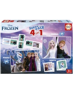 SUPERPACK 4 EN 1 FROZEN 2 PUZZLES DOMINO IDENTIC