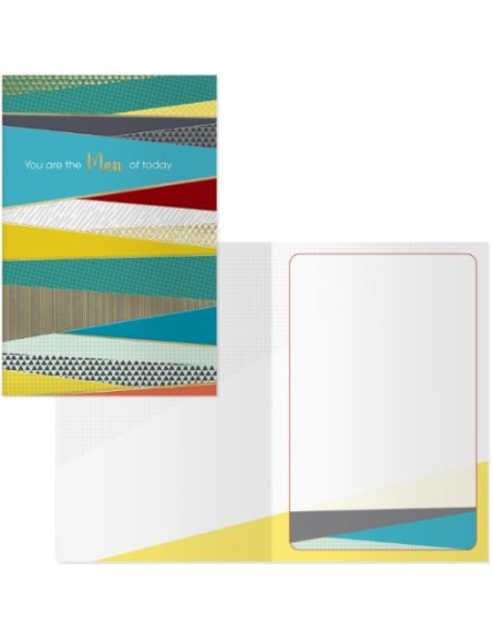 Pack 6 tarjetas felicitacion Modelo dia padre triangulos