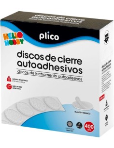 Discos de cierre textil autoadheivos color blanco 20mm 400 unidades