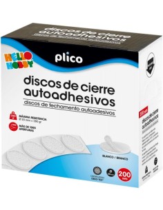 Discos de cierre textil autoadheivos color blanco 20mm 200 unidades