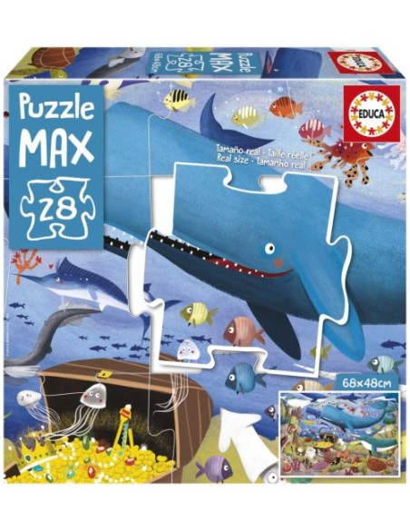 Puzzle max 28 piezas animales bajo el mar