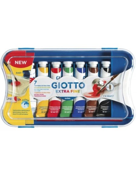 Estuche 7 tubos gouache giotto 12 ml colores basicos