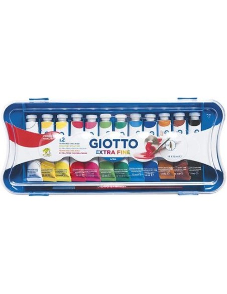 Estuche 12 tubos gouache giotto 12 ml colores surtidos