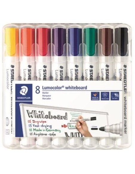 Estuche 8 rotuladores lumocolor whiteboard 351 colores surtidos