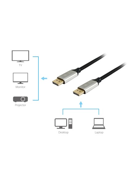 119263 cable DisplayPort 3 m Aluminio, Negro