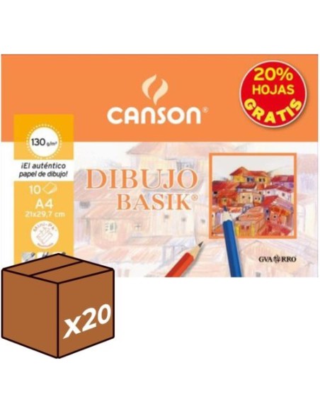 pack 20u Minipacks 82 laminas dibujo basik a4 130g liso