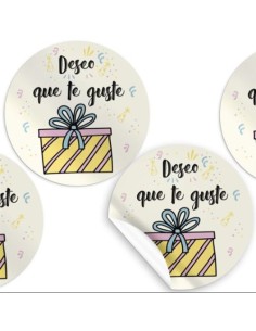 Rollo 250 etiquetas redonda deseo que te guste