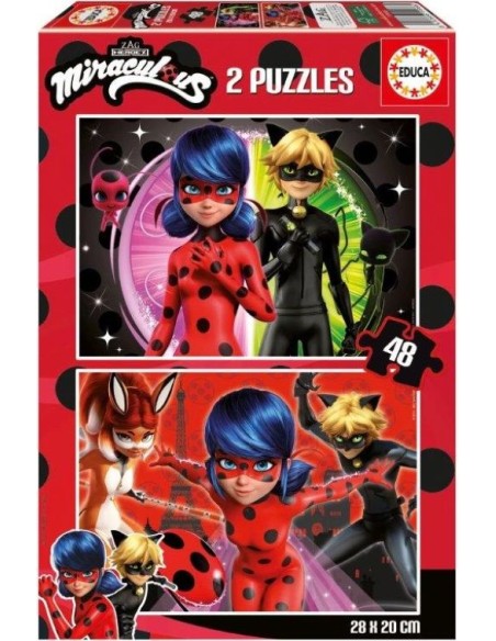 PUZZLE 2X48 PIEZAS MIRACULOUS LADYBUG