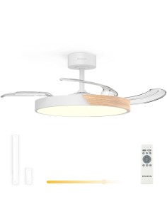 SKYDUAL42 ventilador Blanco, Madera