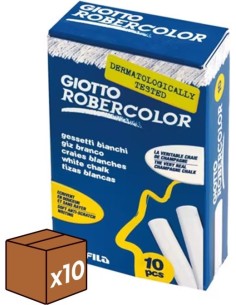 pack 10u Estuche 10 tizas blancas robercolor