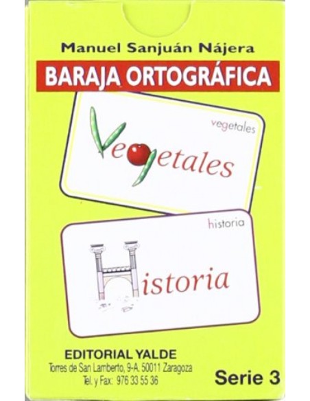 BARAJA ORTOGRAFICA 3 5 12 ANOS 33 CARTAS