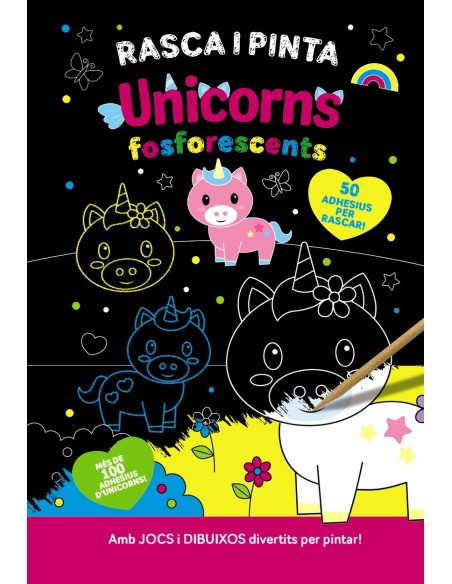 Rasca i pinta unicorns fosforescents