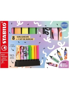 Set de mesa 8 marcadores fluorescentes 4 boss original 4 boss Ju schenee