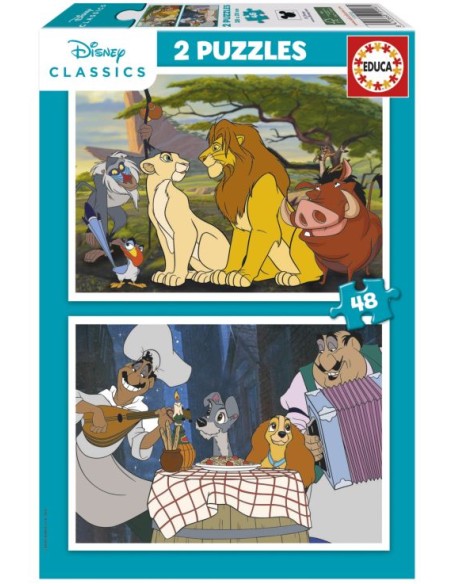 PUZZLE 2X48 PIEZAS DISNEY ANIMALS