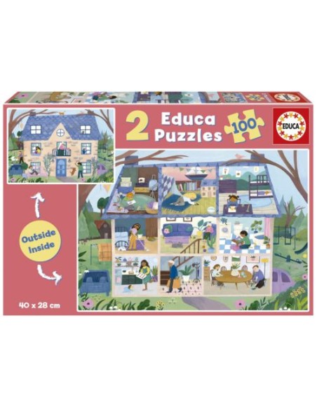 PUZZLE 2X100 PIEZAS CASA INSIDE OUTSIDE