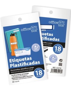 BLISTER 18 ETIQUETAS PLASTIFICADAS 7X15 CM PERMANENTES