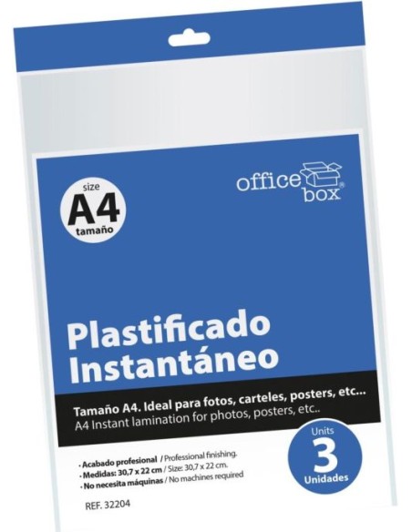 BLISTER 3 LAMINAS PLASTIFICADO A4 INSTANTANEO