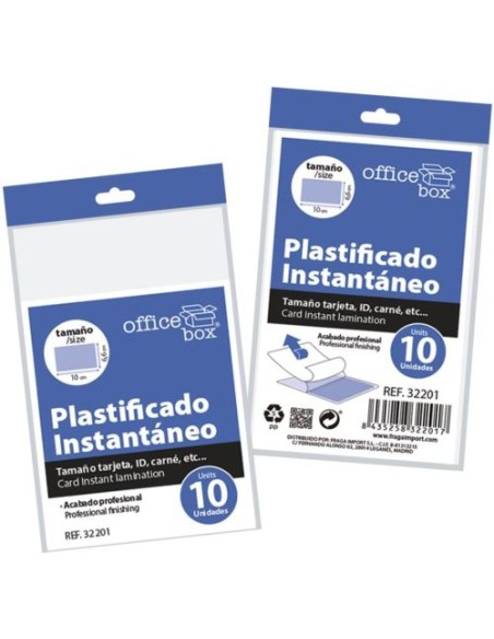 BLISTER 10 LAMINAS PLASTIFICADO TARJETA INSTANTANEO