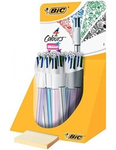 EXP 20 BOLIGRAFOS 4 COLORES SHINE METALIZADOS PUNTA 1MM