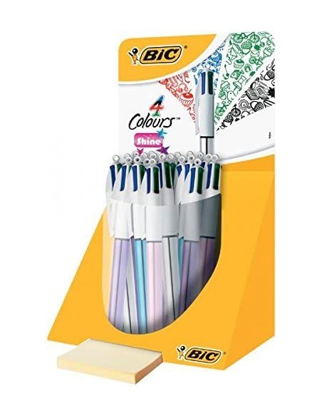 EXP 20 BOLIGRAFOS 4 COLORES SHINE METALIZADOS PUNTA 1MM