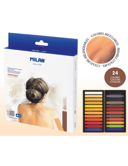 CAJA 24 PASTELES RETRATO MILAN