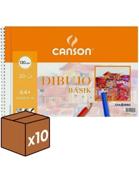 PACK 10U BLOC DIBUJO ESPIRAL BASIK A4 164H 130G LISO PACK 10U BLOC DIBUJO ESPIRAL BASIK A4 164H 130G LISO