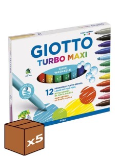 pack 5u Estuche 12 Rotuladores Giotto turbo maxi superla