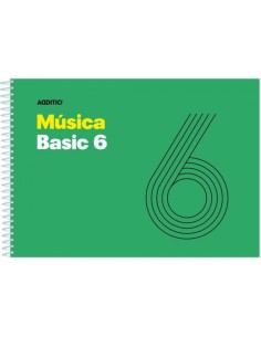 Cuaderno espiral musica basic 6 pentagramas de 9mm por pagina 25 hojas