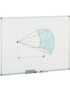 Pizarra blanca metalica 90x120cm con cajetin de aluminio