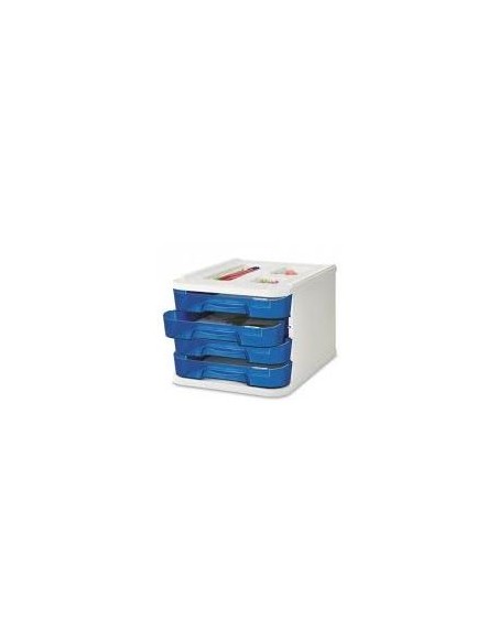FICHERO CAJONES DE SOBREMESA 285X375X230MM 4 CAJONES AZUL