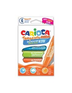 Estuche 6 colores tempera solida temperello neon 10g colores surtidos