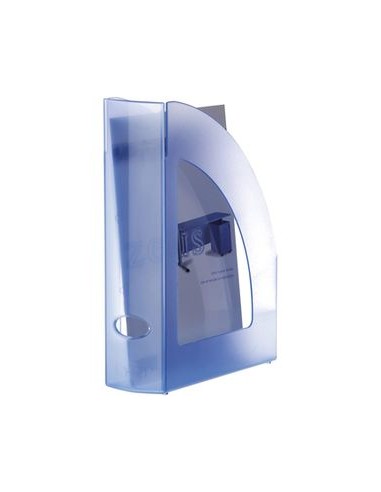 C 6 REVISTEROS PLASTICO COLOR AZUL TRANSLUCIDO 250X80X320MM