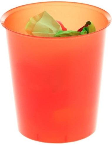 PAPELERA PLASTICO TRASLUCIDO ROJO