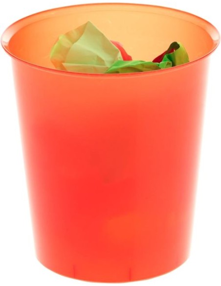 PAPELERA PLASTICO TRASLUCIDO ROJO