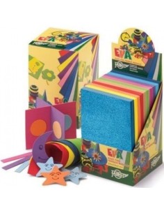 EXP 99 LAMINAS GOMA EVA PURPURINA 20X30CM SURTIDAS