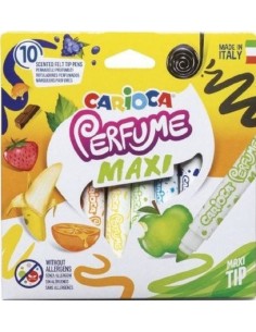 ESTUCHE 10 ROTULADORES CARIOCA PERFUME MAXI LAVABLES