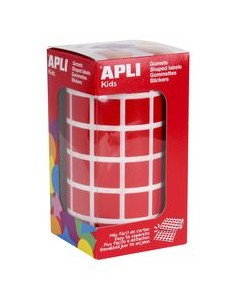 ROLLO GOMETS CUADRADOS ROJO AUTOADHESIVOS 15MM