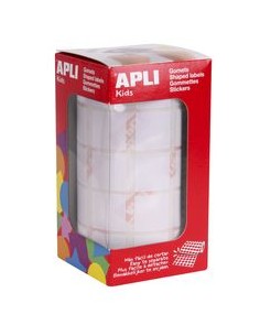 ROLLO GOMETS CUADRADOS BLANCO AUTOADHESIVOS 20MM