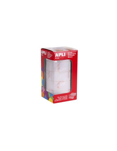 ROLLO GOMETS CUADRADOS BLANCO AUTOADHESIVOS 20MM