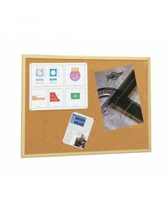 TABLERO DE CORCHO 60X90CM MARCO MADERA FAIBO