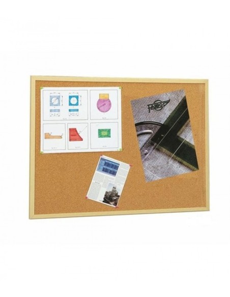 TABLERO DE CORCHO 60X90CM MARCO MADERA FAIBO