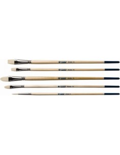 Set 5 pinceles cerda surtidos mango largo art creation