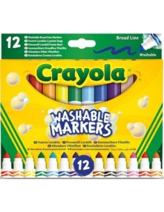 ESTUCHE 12 ROTULADORES SUPER LAVABLES MAXI PUNTA CRAYOLA